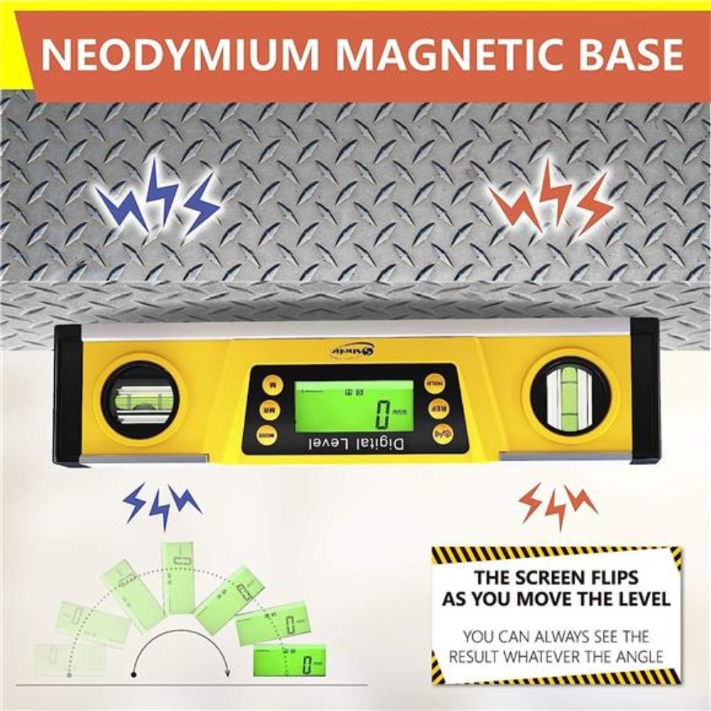 Digital Magnetic Level Tool-10Inch Torpedo Level and Protractor-Master Precision - Picture 4 of 6